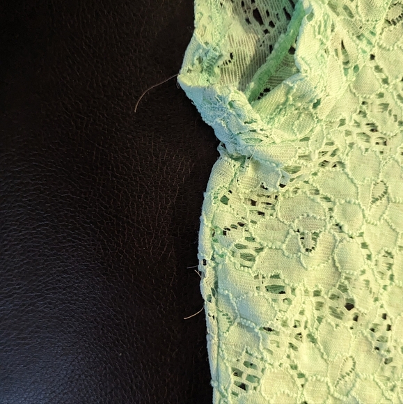 No Boundaries Women's Medium 7-9 Bright Teal Blue Lace Short Sleeve Peplum Top - Picture 12 of 12